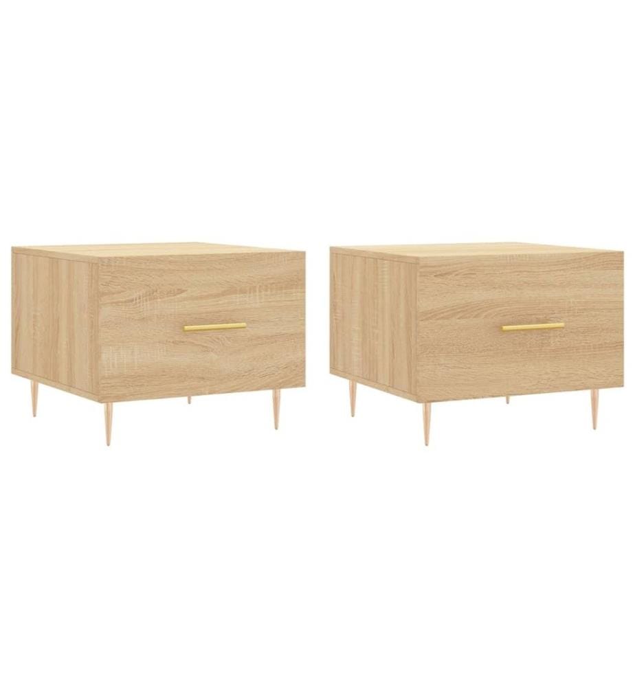 Couchtische 2 Stk. Sonoma-Eiche 50x50x40 cm Holzwerkstoff