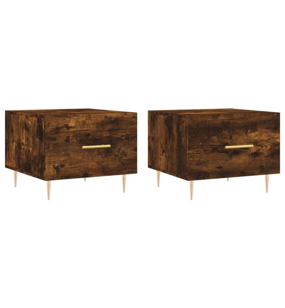 Couchtische 2 Stk. Räuchereiche 50x50x40 cm Holzwerkstoff