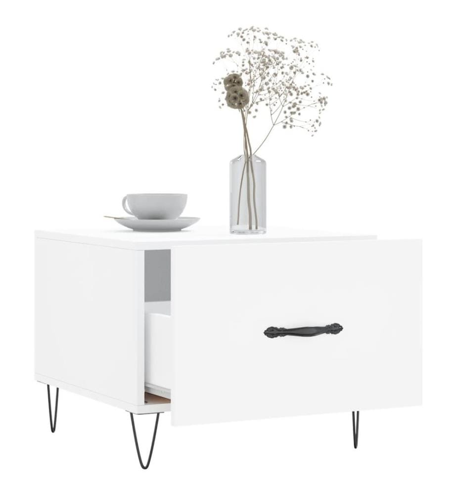 Couchtische 2 Stk. Weiss 50x50x40 cm Holzwerkstoff