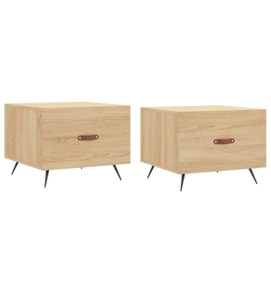 Couchtische 2 Stk. Sonoma-Eiche 50x50x40 cm Holzwerkstoff