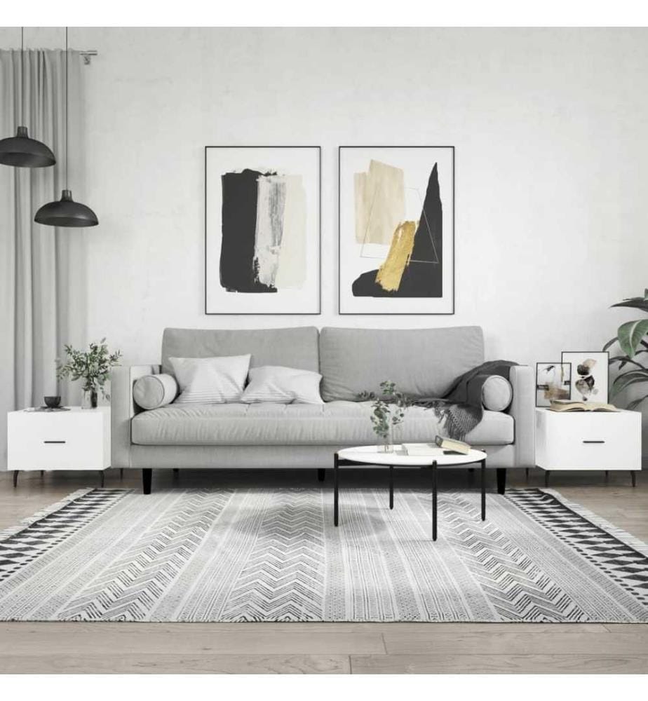 Couchtische 2 Stk. Hochglanz-Weiss 50x50x40 cm Holzwerkstoff