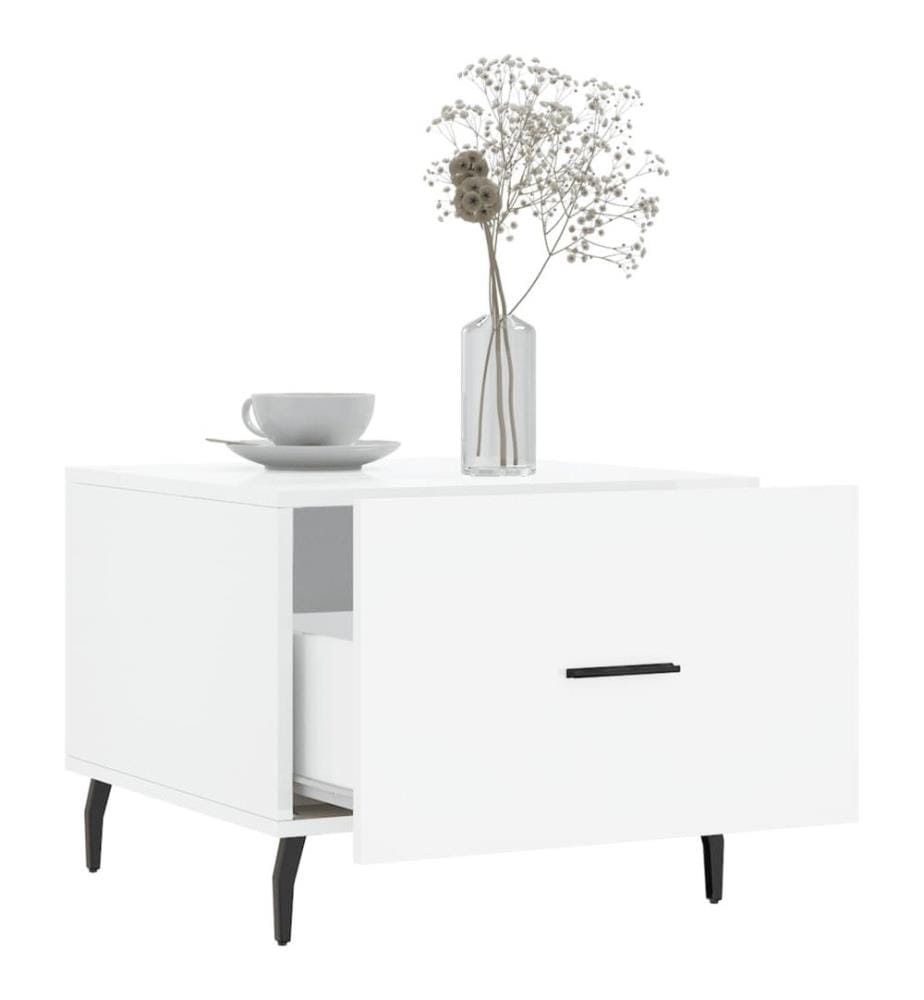 Couchtische 2 Stk. Hochglanz-Weiss 50x50x40 cm Holzwerkstoff