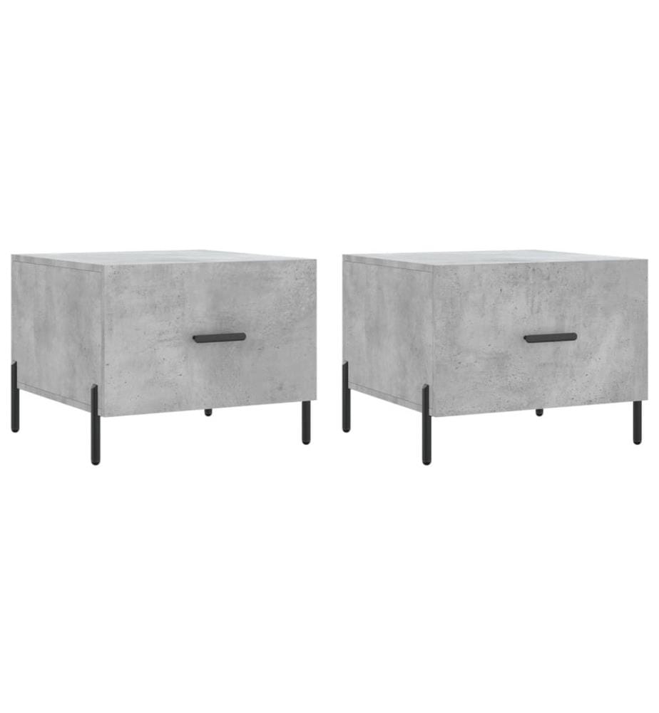 Couchtische 2 Stk. Betongrau 50x50x40 cm Holzwerkstoff