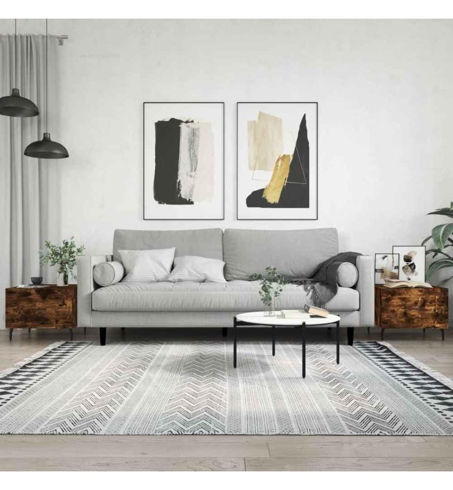 Couchtische 2 Stk. Räuchereiche 50x50x40 cm Holzwerkstoff