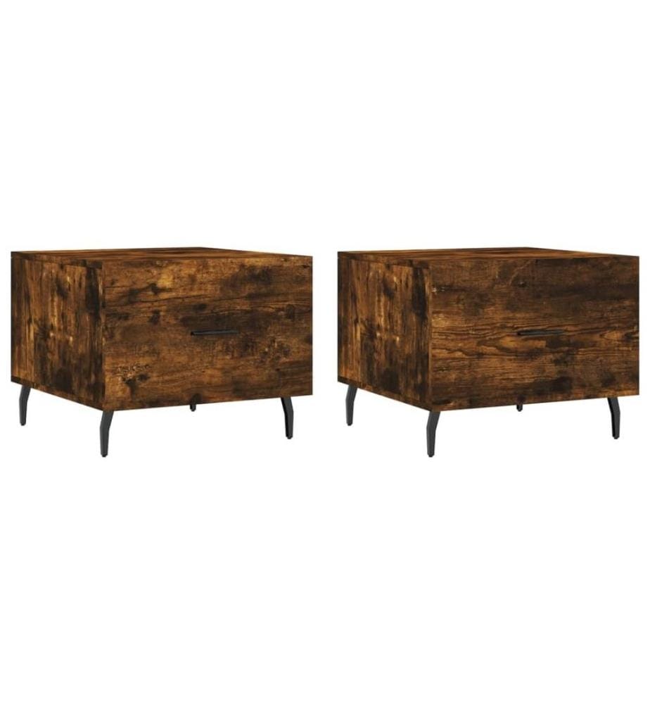 Couchtische 2 Stk. Räuchereiche 50x50x40 cm Holzwerkstoff