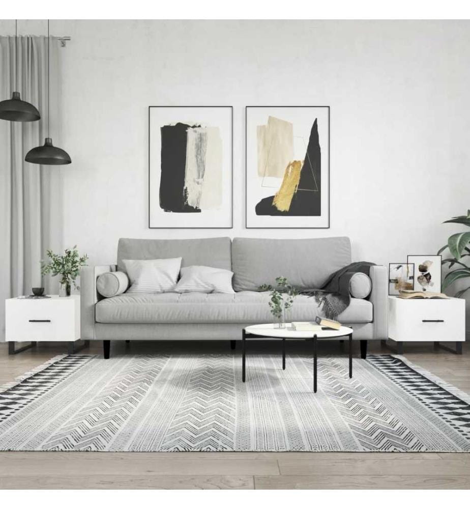 Couchtische 2 Stk. Hochglanz-Weiss 50x50x40 cm Holzwerkstoff