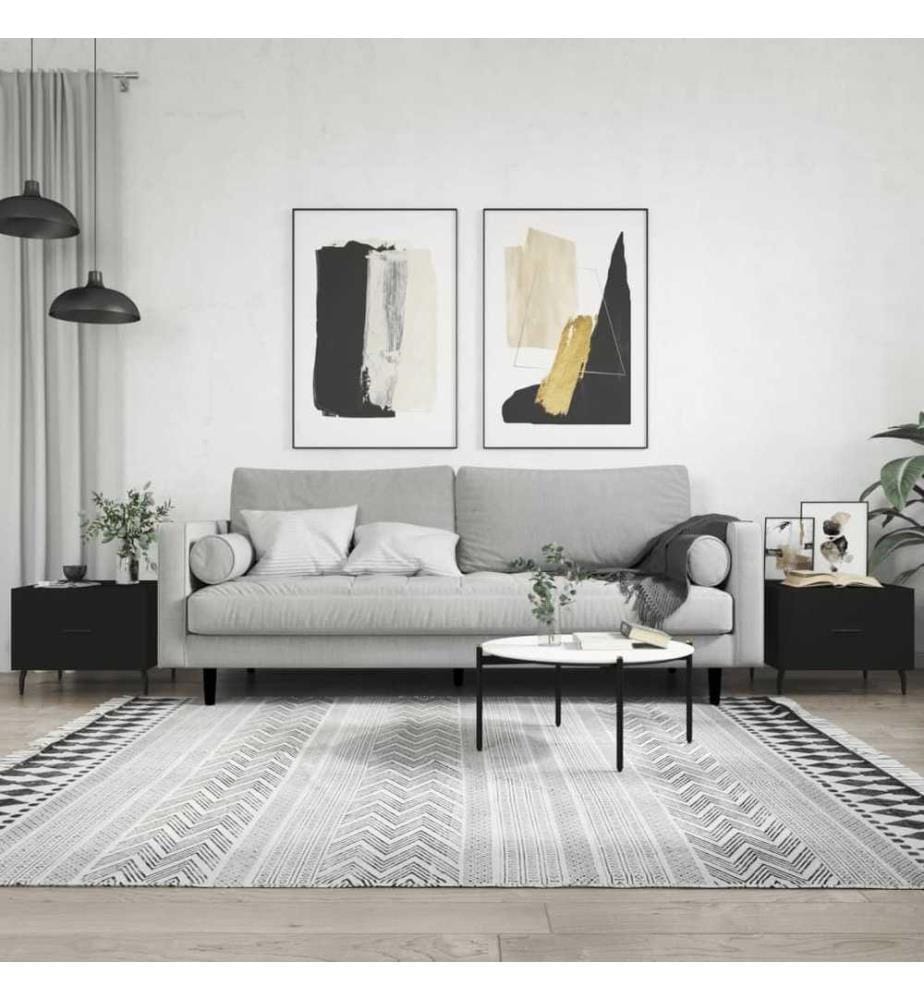 Couchtische 2 Stk. Schwarz 50x50x40 cm Holzwerkstoff