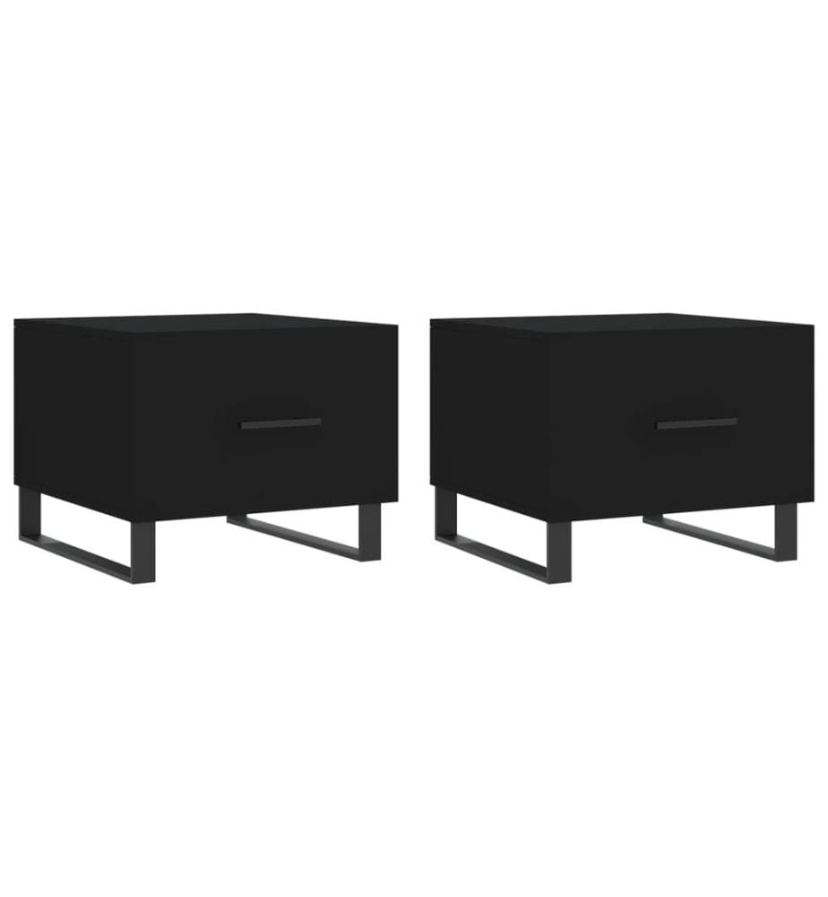 Couchtische 2 Stk. Schwarz 50x50x40 cm Holzwerkstoff