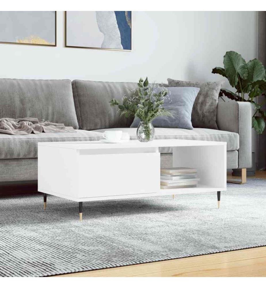 Couchtisch Weiss 90x50x36,5 cm Holzwerkstoff