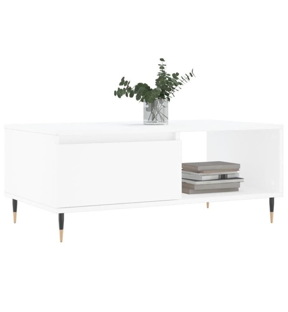 Couchtisch Weiss 90x50x36,5 cm Holzwerkstoff