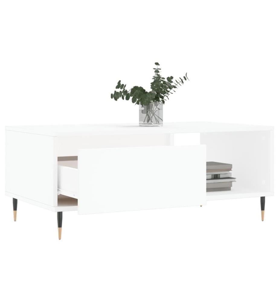 Couchtisch Weiss 90x50x36,5 cm Holzwerkstoff