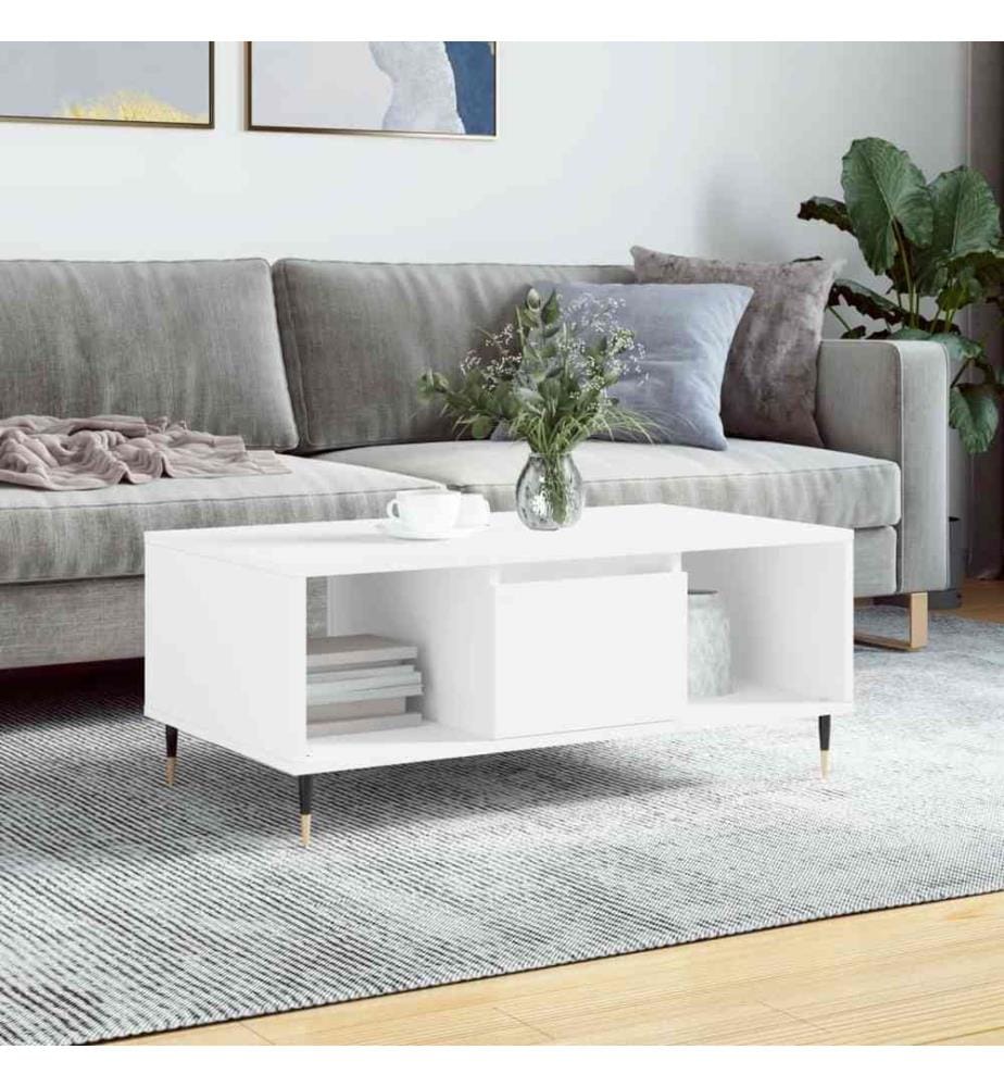 Couchtisch Weiss 90x50x36,5 cm Holzwerkstoff