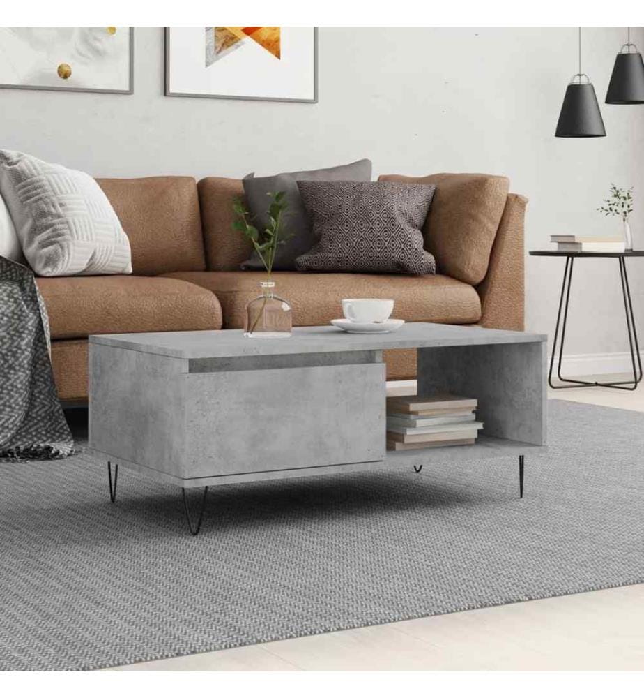 Couchtisch Betongrau 90x50x36,5 cm Holzwerkstoff