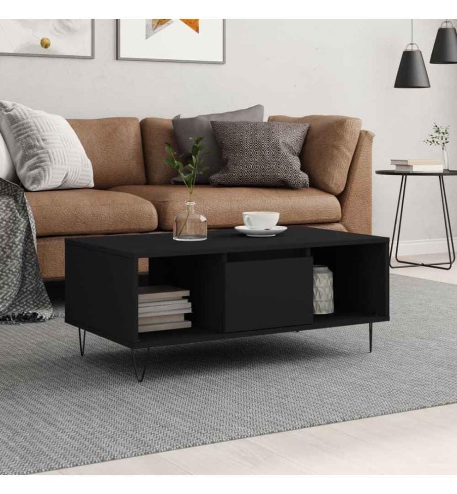 Couchtisch Schwarz 90x50x36,5 cm Holzwerkstoff