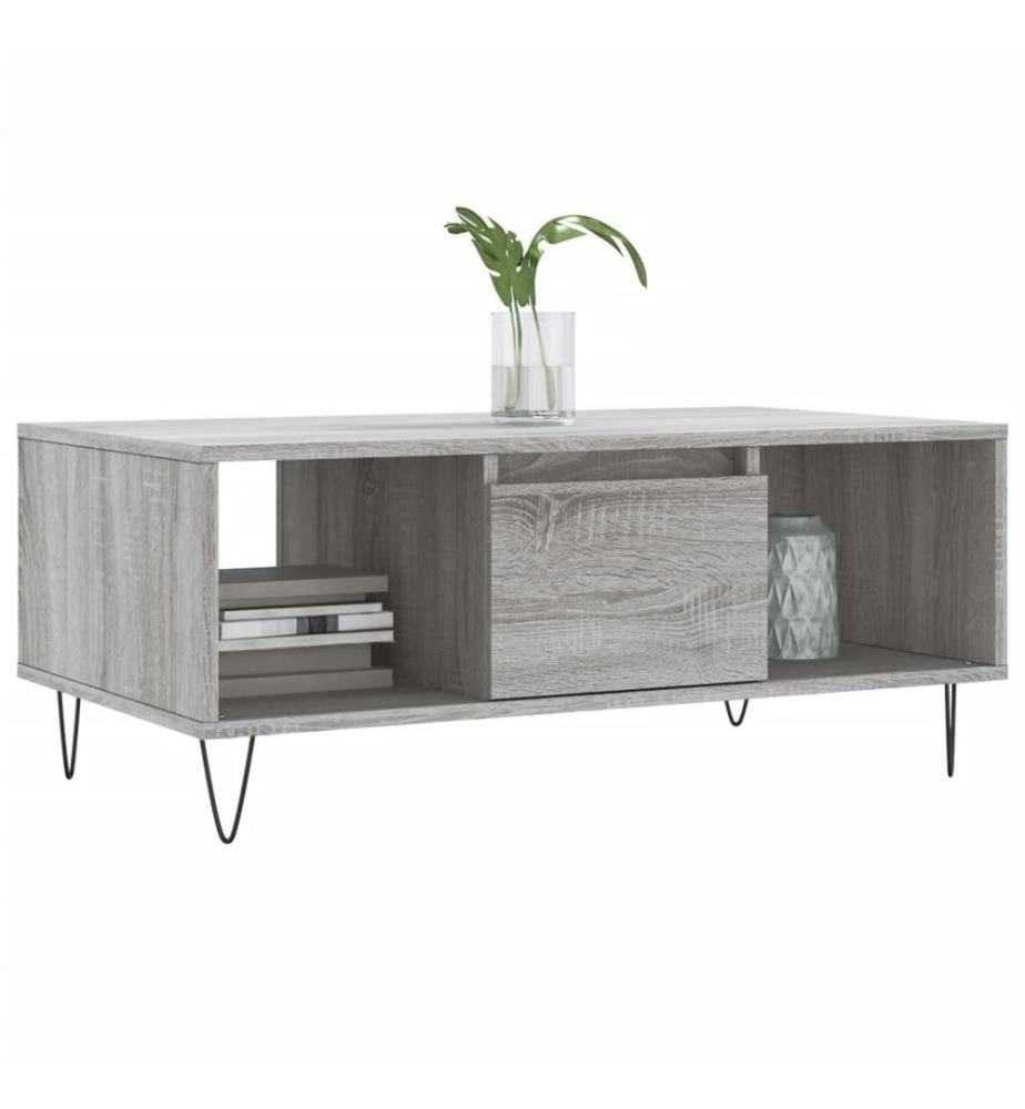 Couchtisch Grau Sonoma 90x50x36,5 cm Holzwerkstoff
