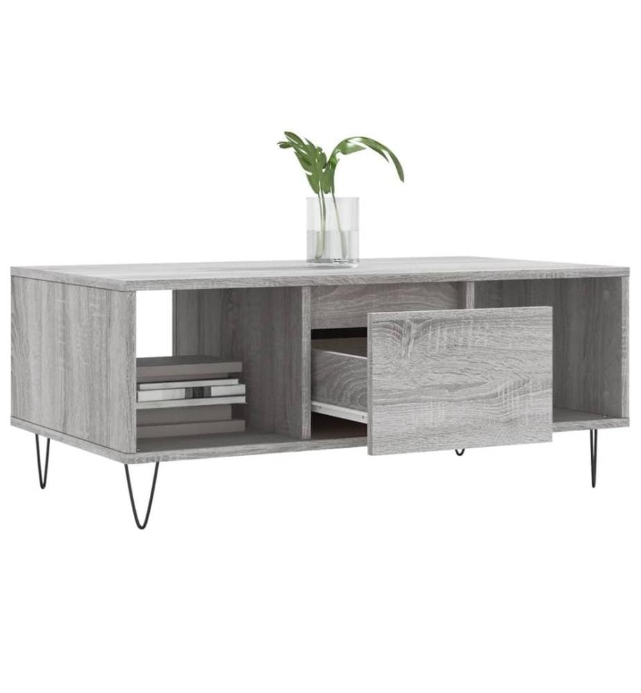 Couchtisch Grau Sonoma 90x50x36,5 cm Holzwerkstoff