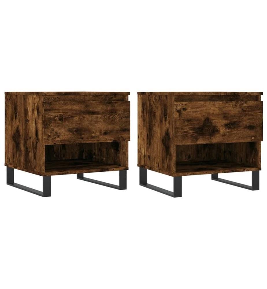 Couchtische 2 Stk. Räuchereiche 50x46x50 cm Holzwerkstoff