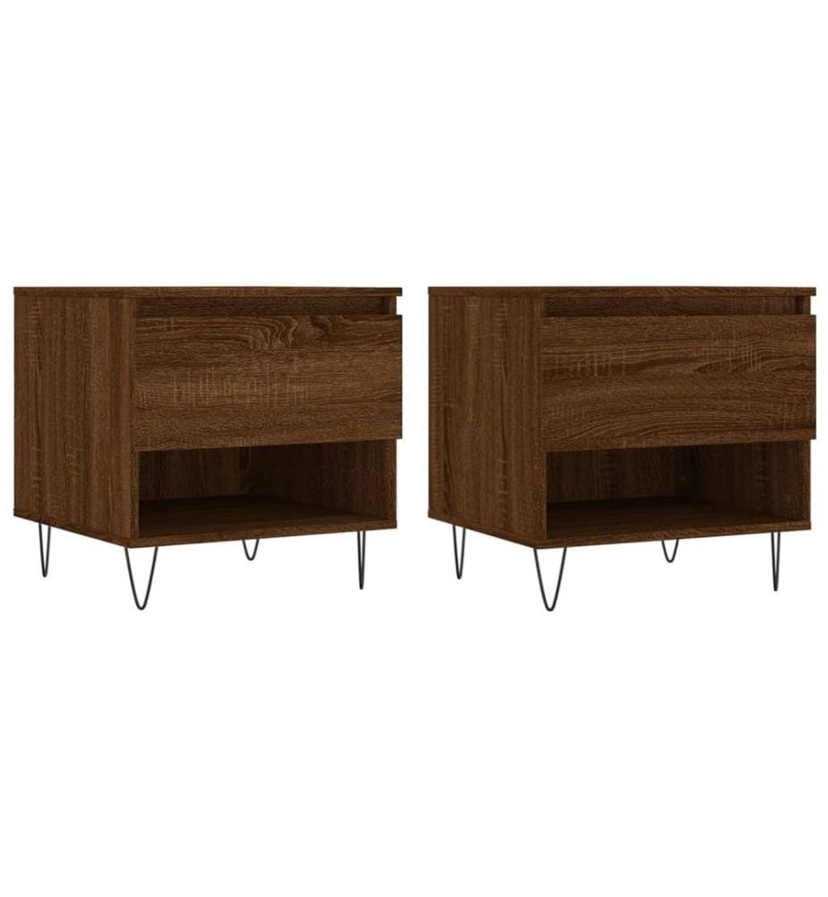 Couchtische 2 Stk. Braun Eichen-Optik 50x46x50 cm Holzwerkstoff