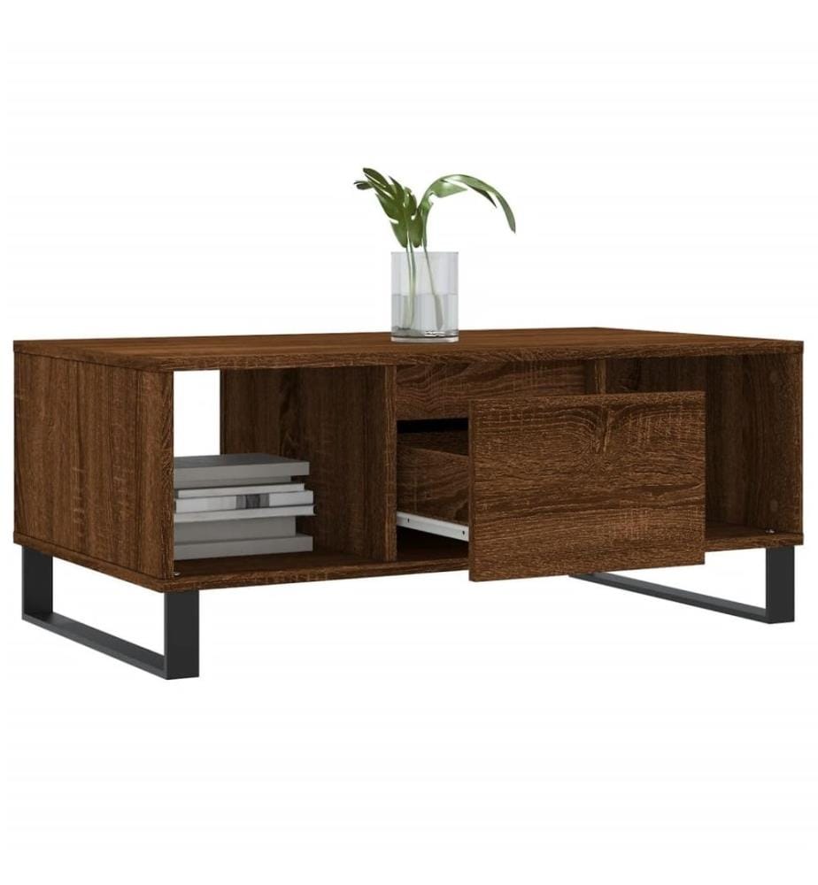 Couchtisch Braun Eichen-Optik 90x50x36,5 cm Holzwerkstoff