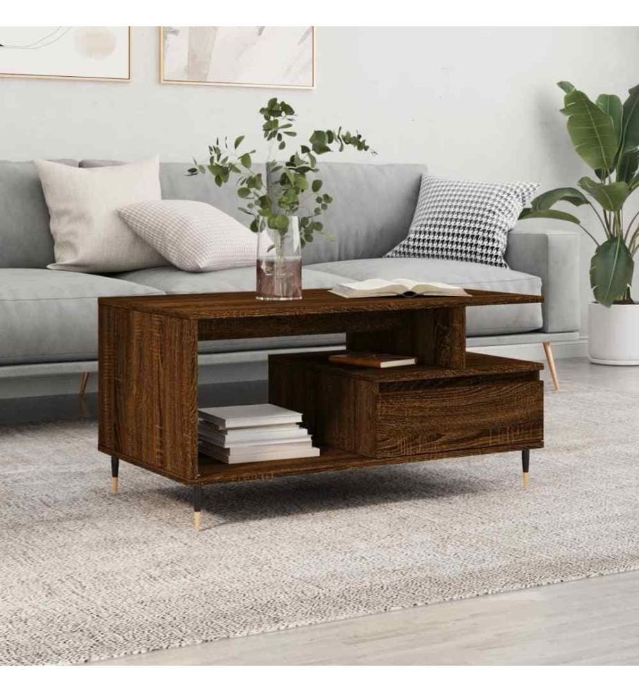 Couchtisch Braun Eichen-Optik 90x49x45 cm Holzwerkstoff