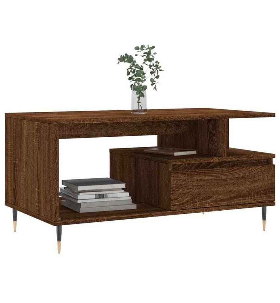Couchtisch Braun Eichen-Optik 90x49x45 cm Holzwerkstoff