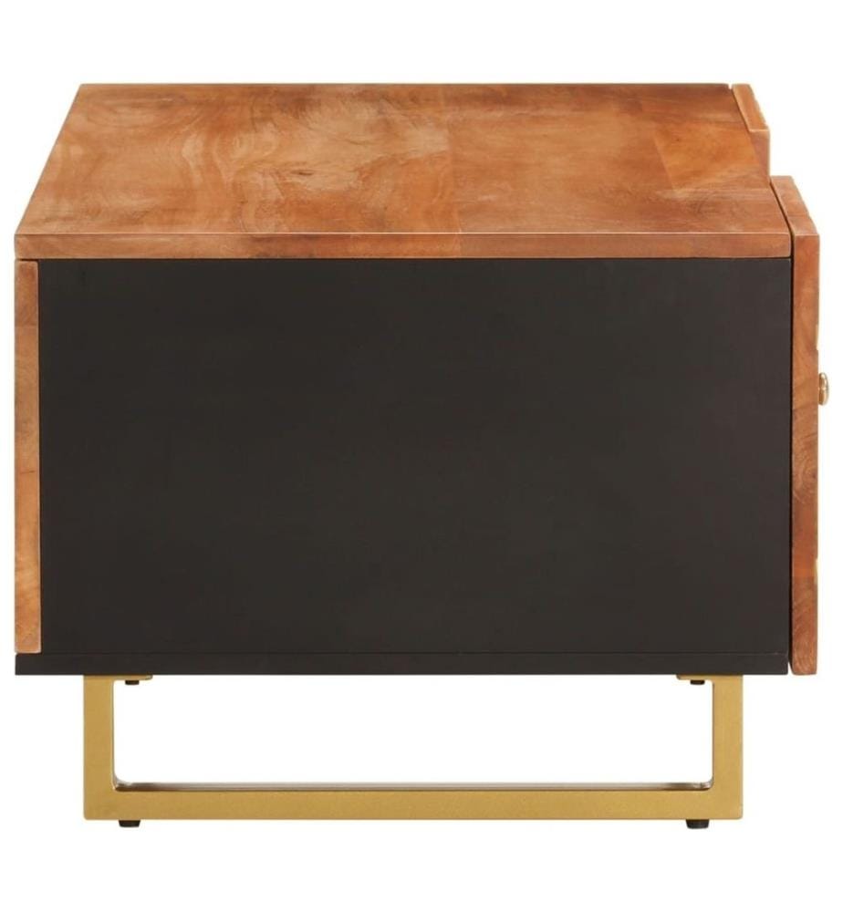 Couchtisch Braun und Schwarz 100x54x40 cm Massivholz Mango