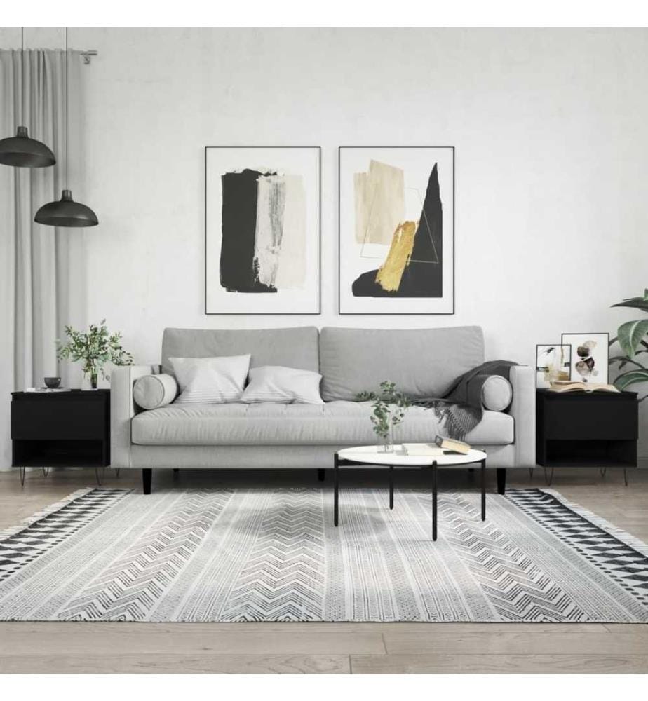 Couchtische 2 Stk. Schwarz 50x46x50 cm Holzwerkstoff