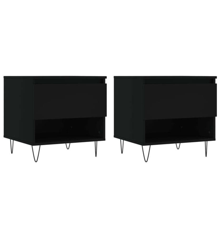 Couchtische 2 Stk. Schwarz 50x46x50 cm Holzwerkstoff