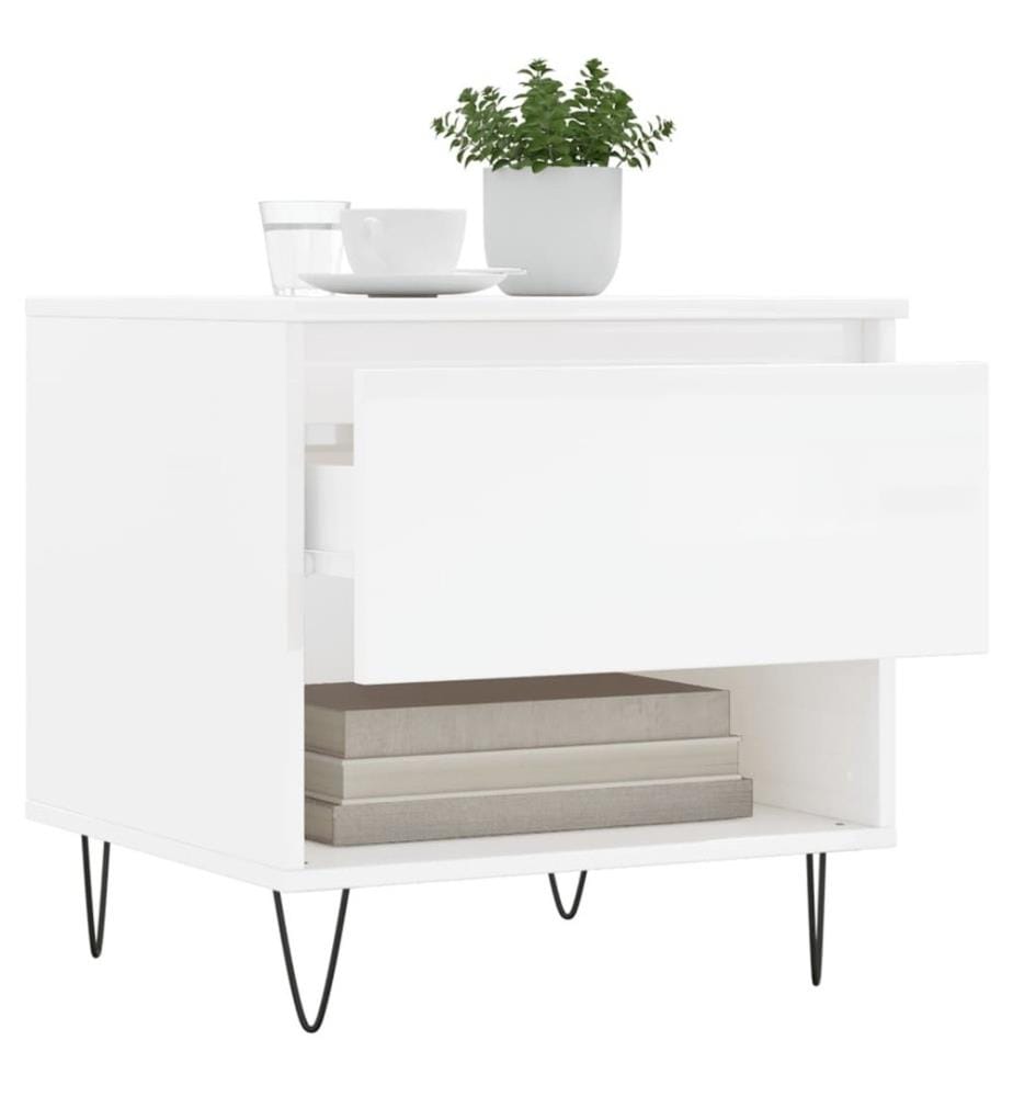 Couchtische 2 Stk. Hochglanz-Weiss 50x46x50 cm Holzwerkstoff