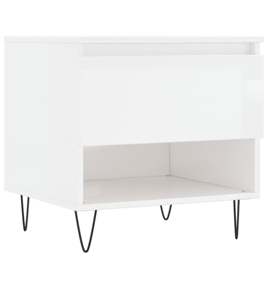 Couchtische 2 Stk. Hochglanz-Weiss 50x46x50 cm Holzwerkstoff