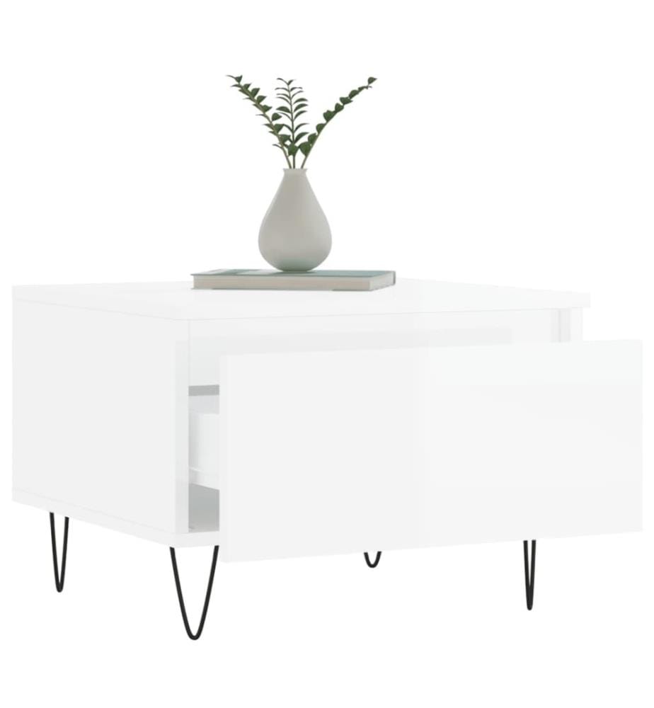 Couchtische 2 Stk. Hochglanz-Weiss 50x46x35 cm Holzwerkstoff
