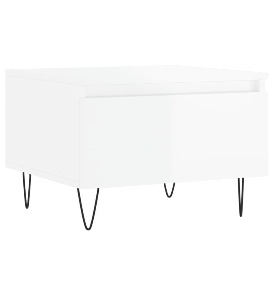 Couchtische 2 Stk. Hochglanz-Weiss 50x46x35 cm Holzwerkstoff