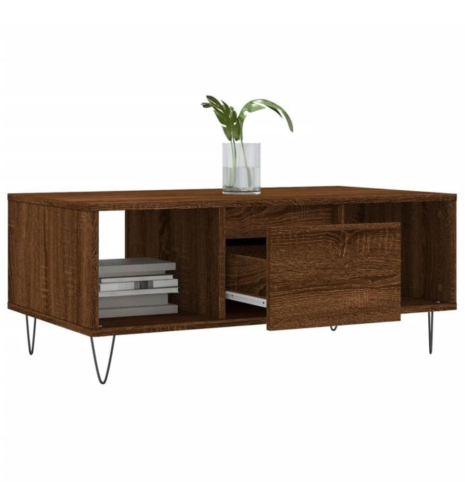 Couchtisch Braun Eichen-Optik 90x50x36,5 cm Holzwerkstoff