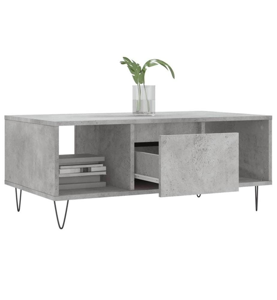 Couchtisch Betongrau 90x50x36,5 cm Holzwerkstoff