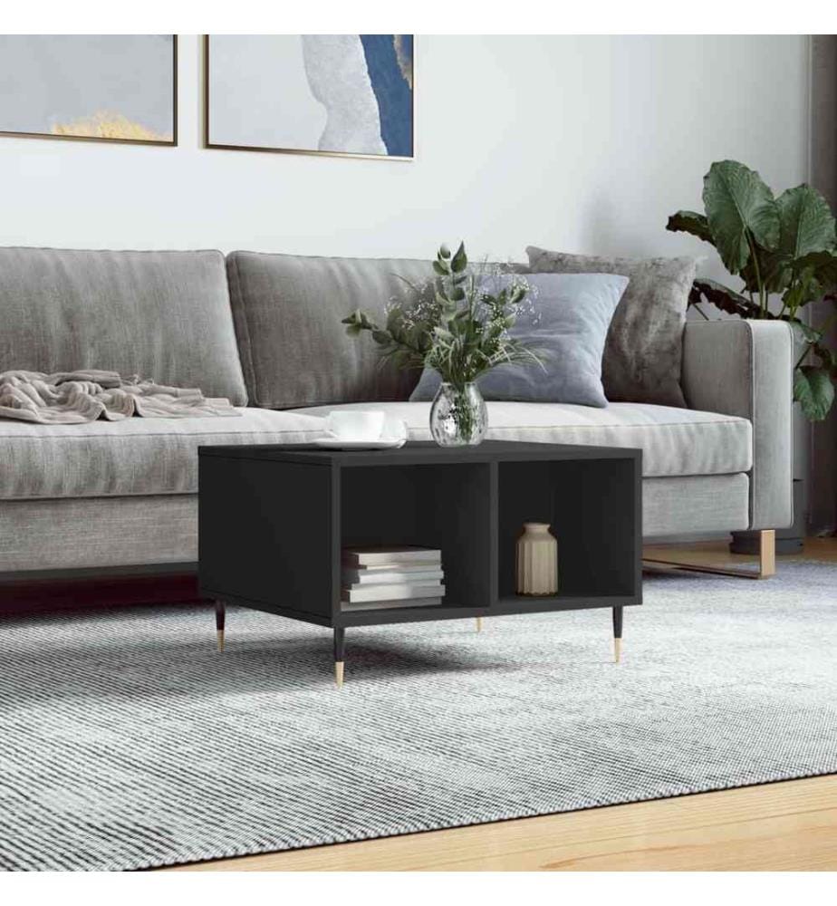 Table basse Noir 60x50x36,5 cm Bois d'ingénierie