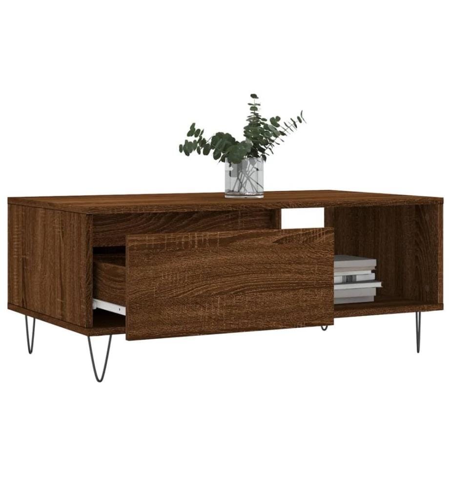 Couchtisch Braun Eichen-Optik 90x50x36,5 cm Holzwerkstoff