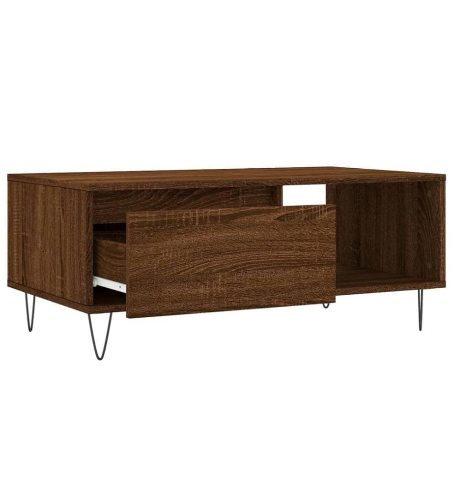 Couchtisch Braun Eichen-Optik 90x50x36,5 cm Holzwerkstoff