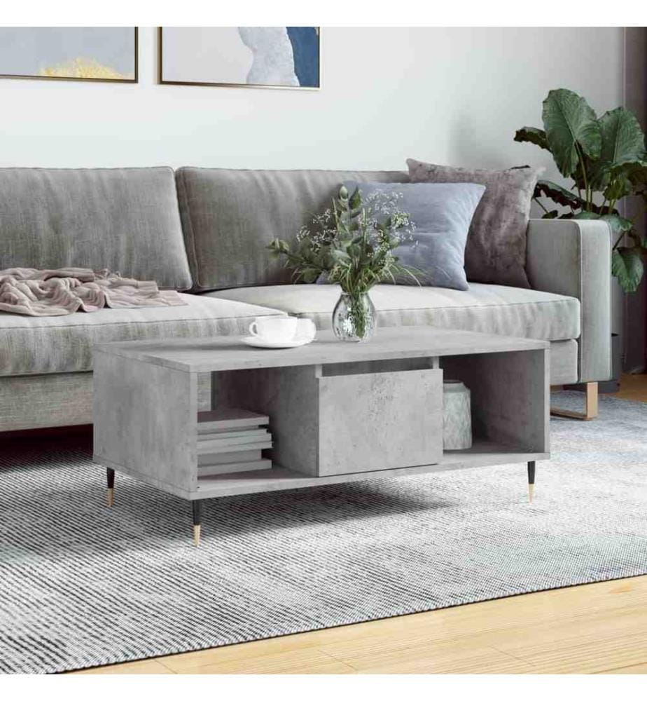 Couchtisch Betongrau 90x50x36,5 cm Holzwerkstoff