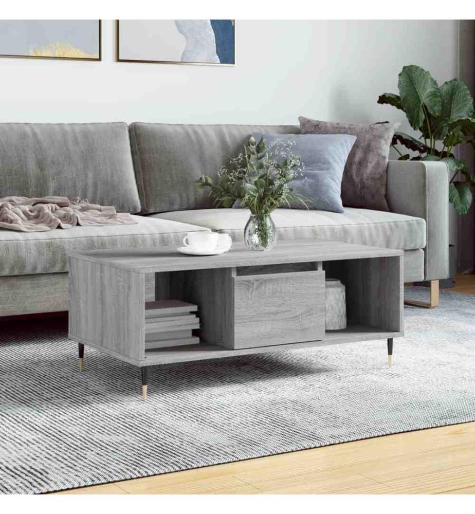 Couchtisch Grau Sonoma 90x50x36,5 cm Holzwerkstoff