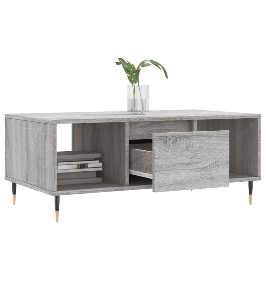 Couchtisch Grau Sonoma 90x50x36,5 cm Holzwerkstoff