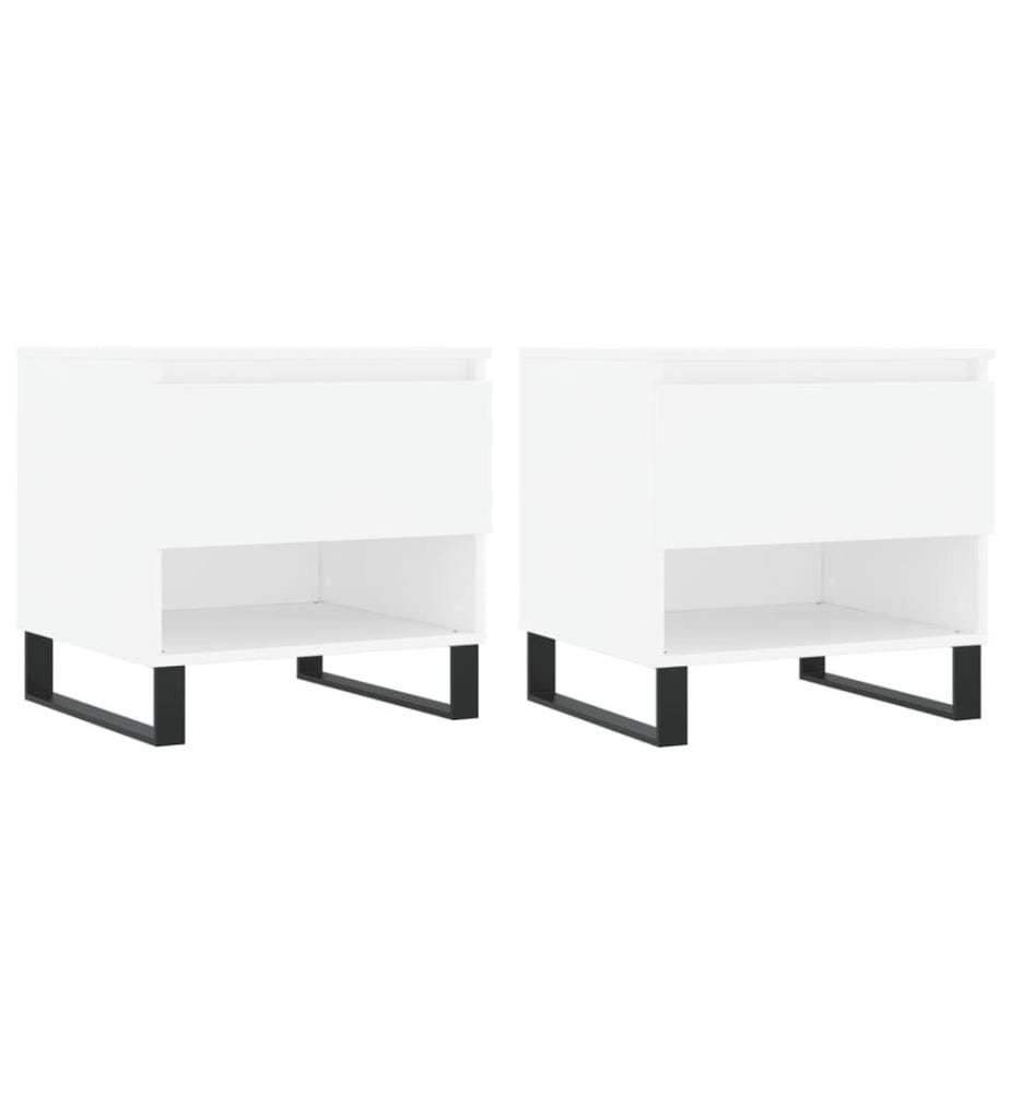 Couchtische 2 Stk. Weiss 50x46x50 cm Holzwerkstoff