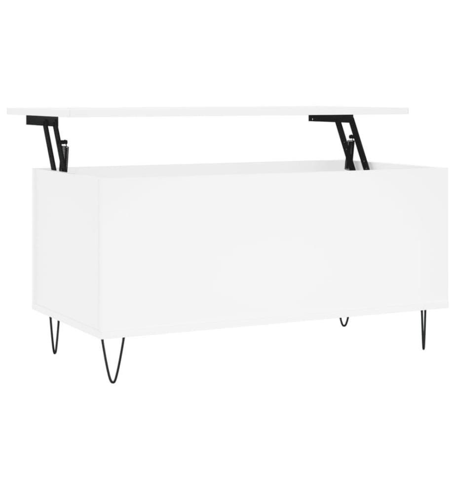 Couchtisch Weiss 90x44,5x45 cm Holzwerkstoff