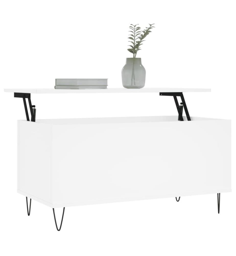 Couchtisch Weiss 90x44,5x45 cm Holzwerkstoff