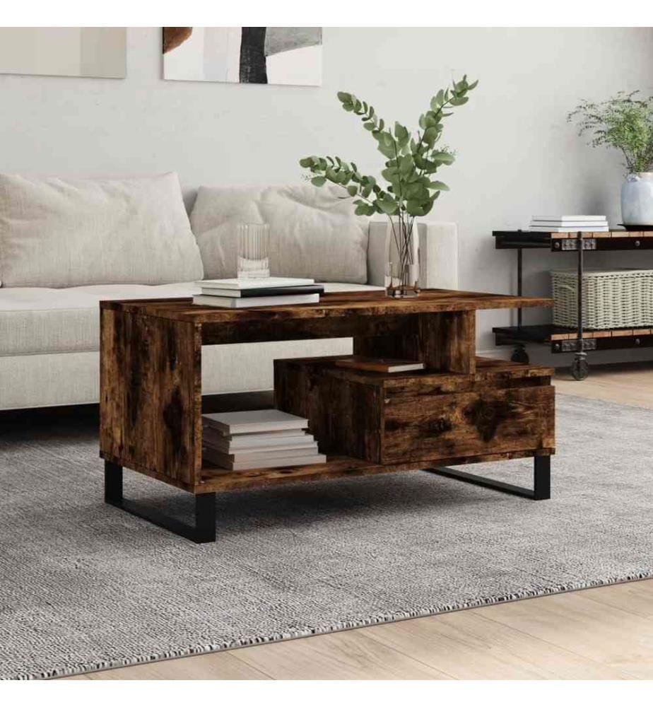 Couchtisch Räuchereiche 90x49x45 cm Holzwerkstoff