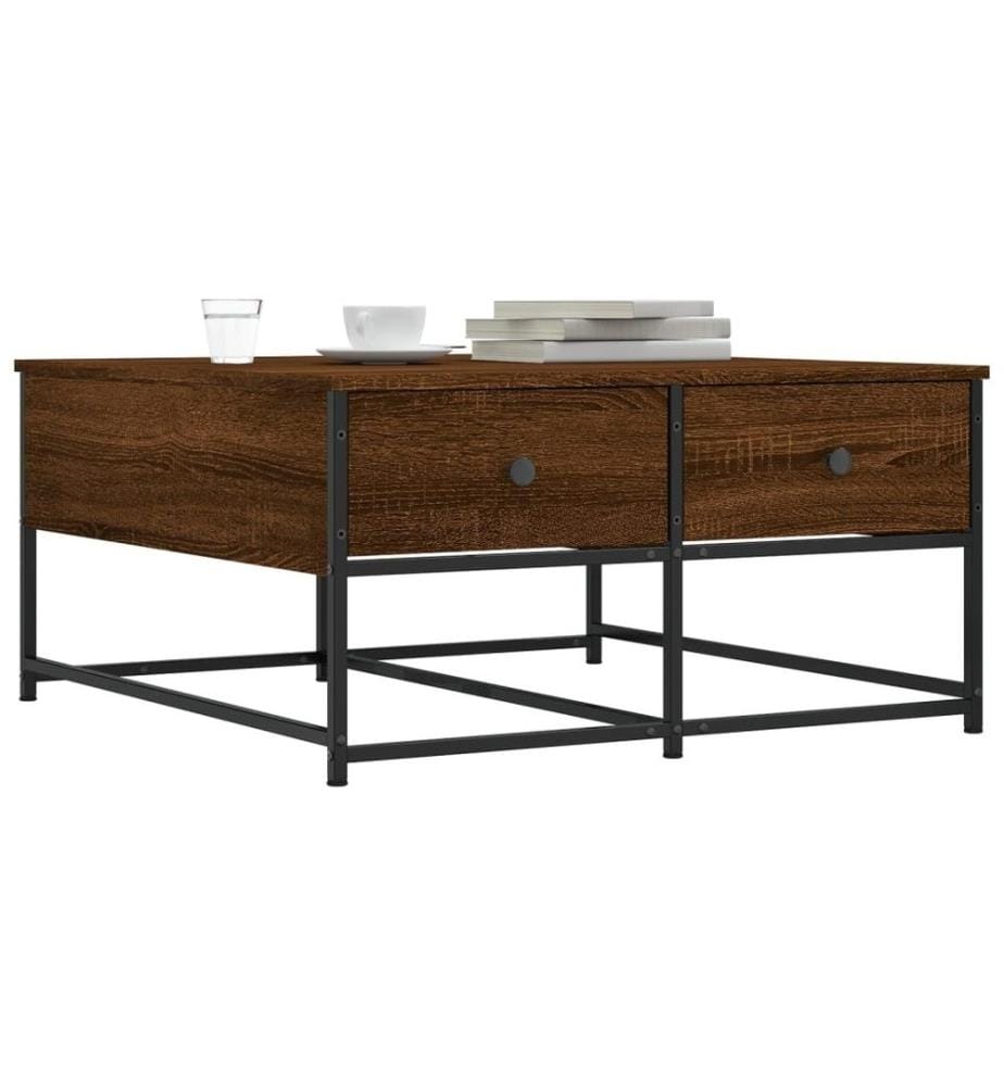 Couchtisch Braun Eichen-Optik 80x80x40 cm Holzwerkstoff