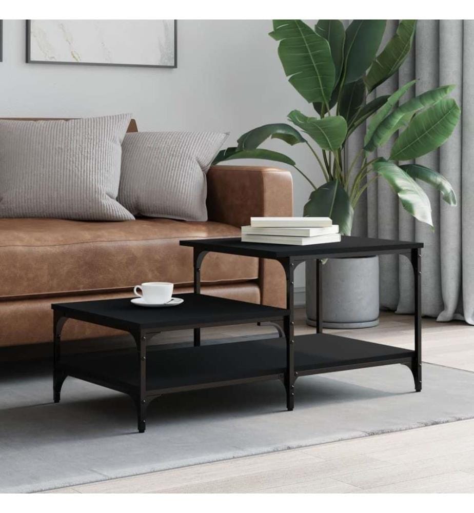 Table basse noir 100x50,5x45 cm bois d'ingénierie