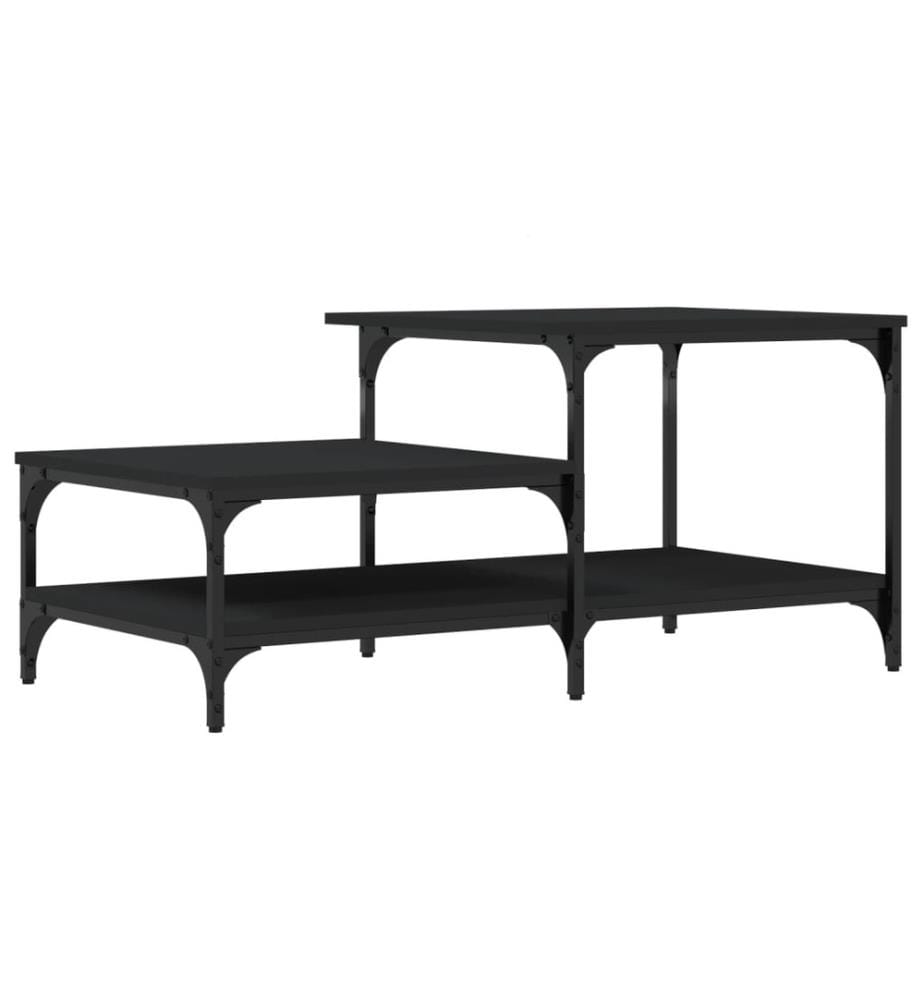 Table basse noir 100x50,5x45 cm bois d'ingénierie