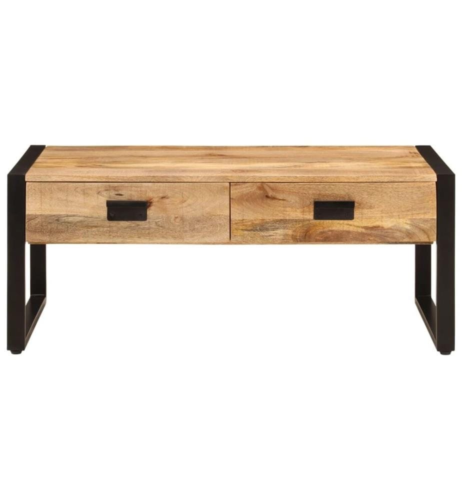 Couchtisch 100x54x40 cm Massivholz Mango und Eisen