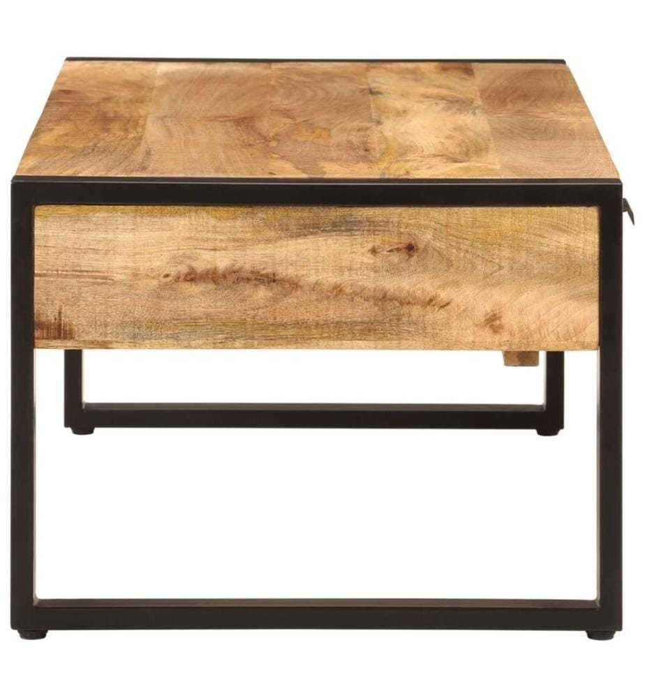 Couchtisch 100x54x40 cm Massivholz Mango und Eisen