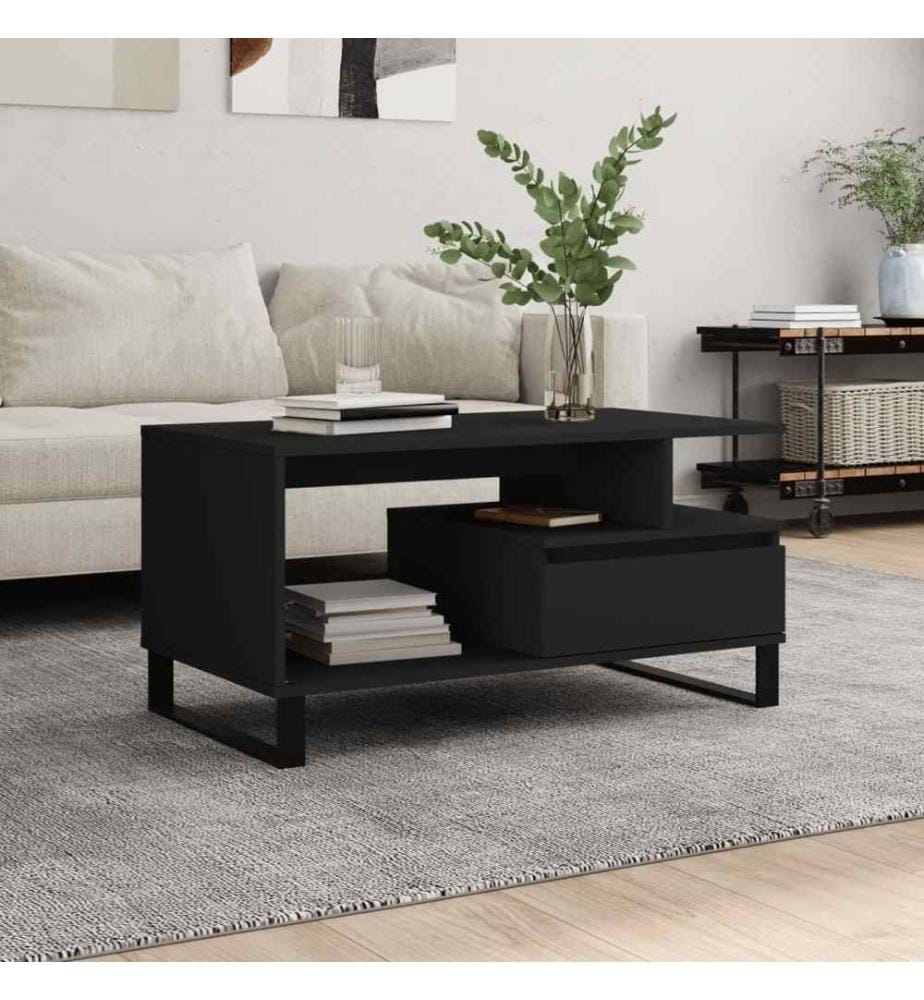Couchtisch Schwarz 90x49x45 cm Holzwerkstoff